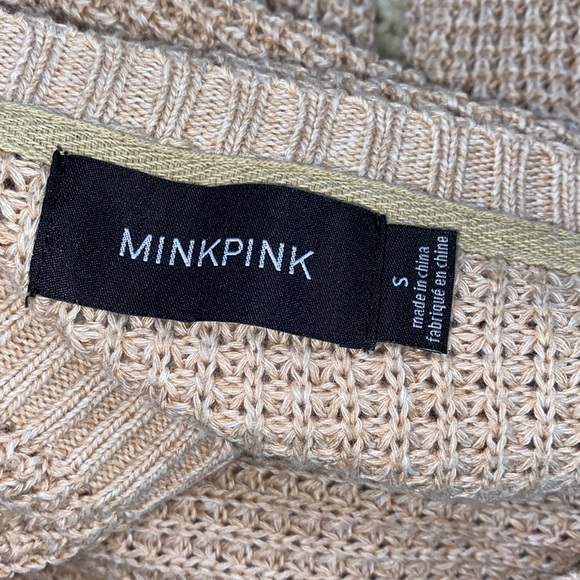 MINKPINK tan open knit sweater size small - Picture 5 of 5